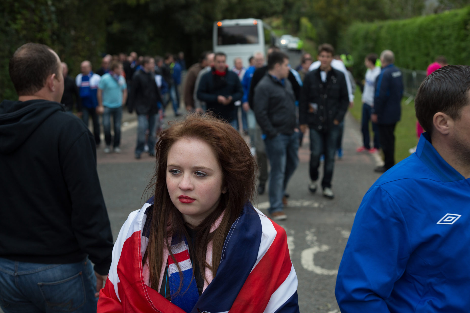 Rangers football fans in Annan, Scotland, by photographer Sutton-Hibbert