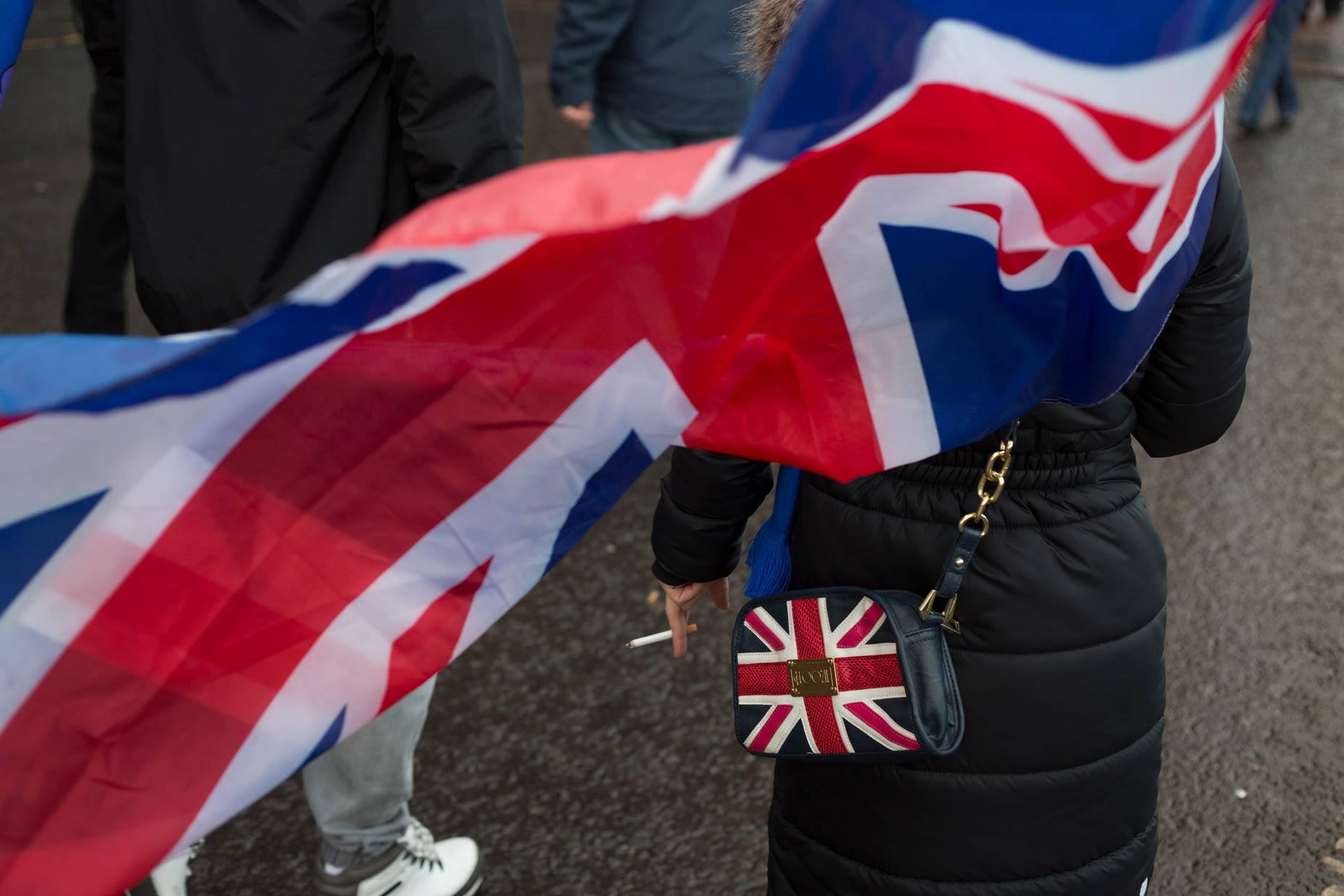Union Jack flag and handbag purse, Scotland, by photographer Sutton-Hibbert