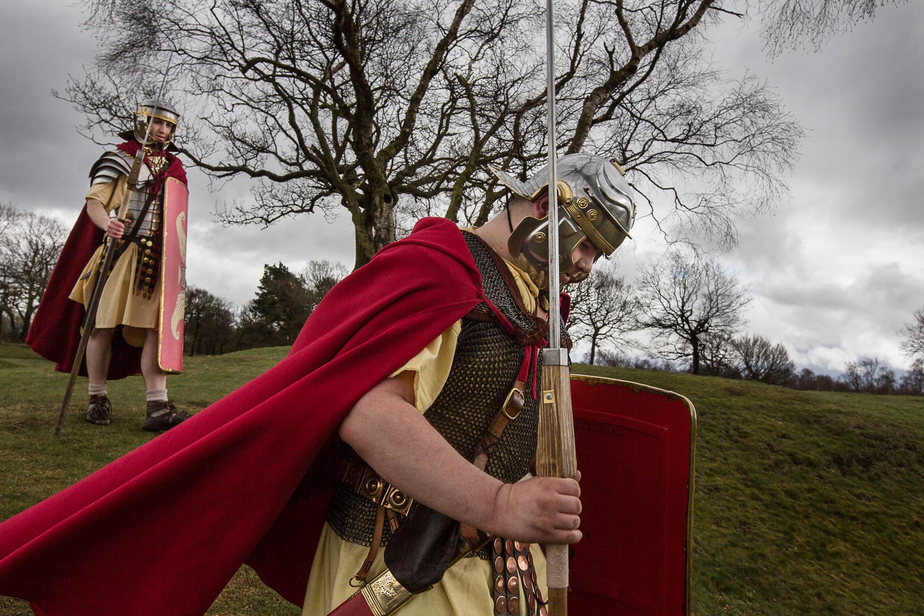 Antonine Wall soldiers Scotland, by Glasgow photographer Sutton-Hibbert
