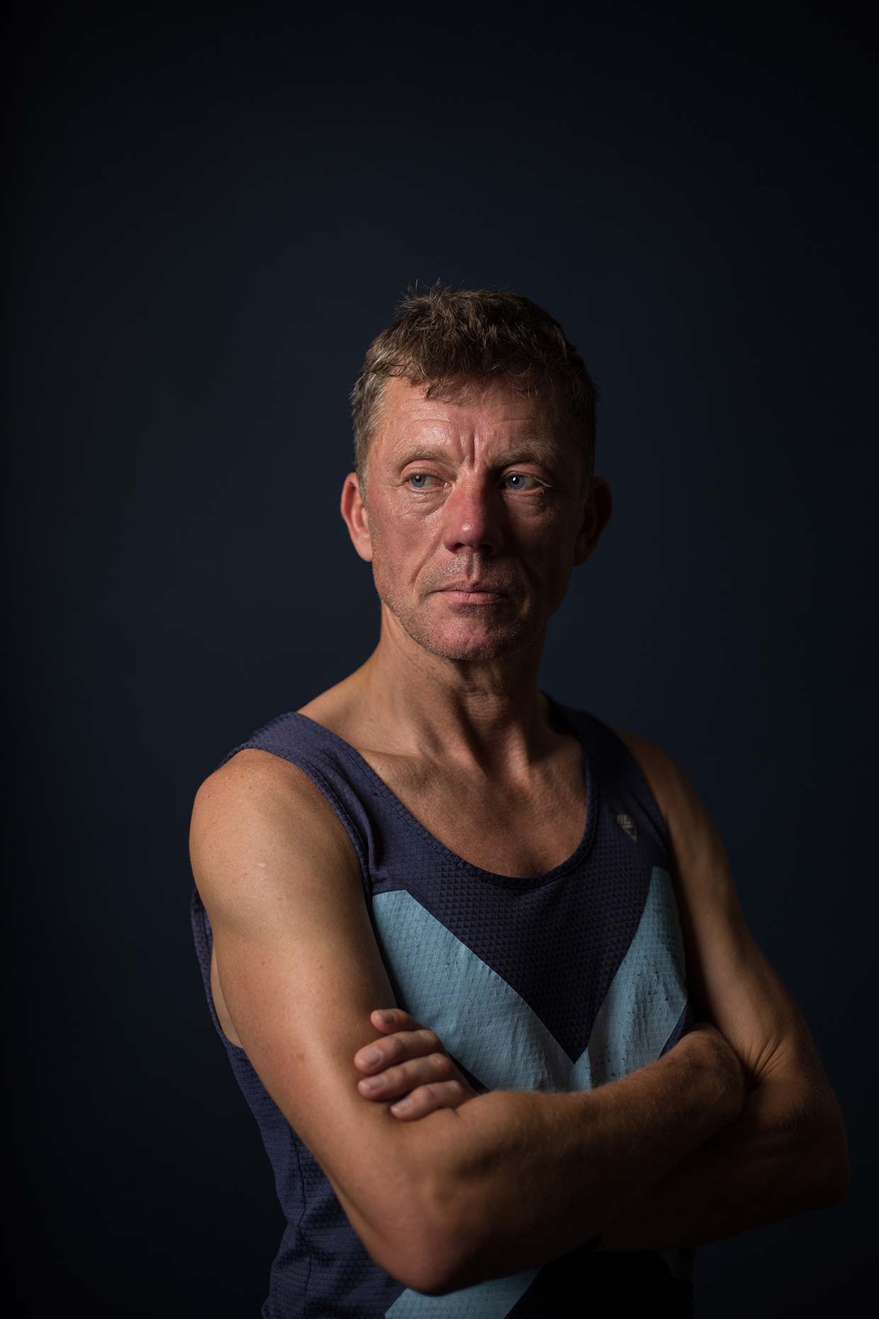 Portrait of runner at Bellahouston Harriers, by Scotland photographer 