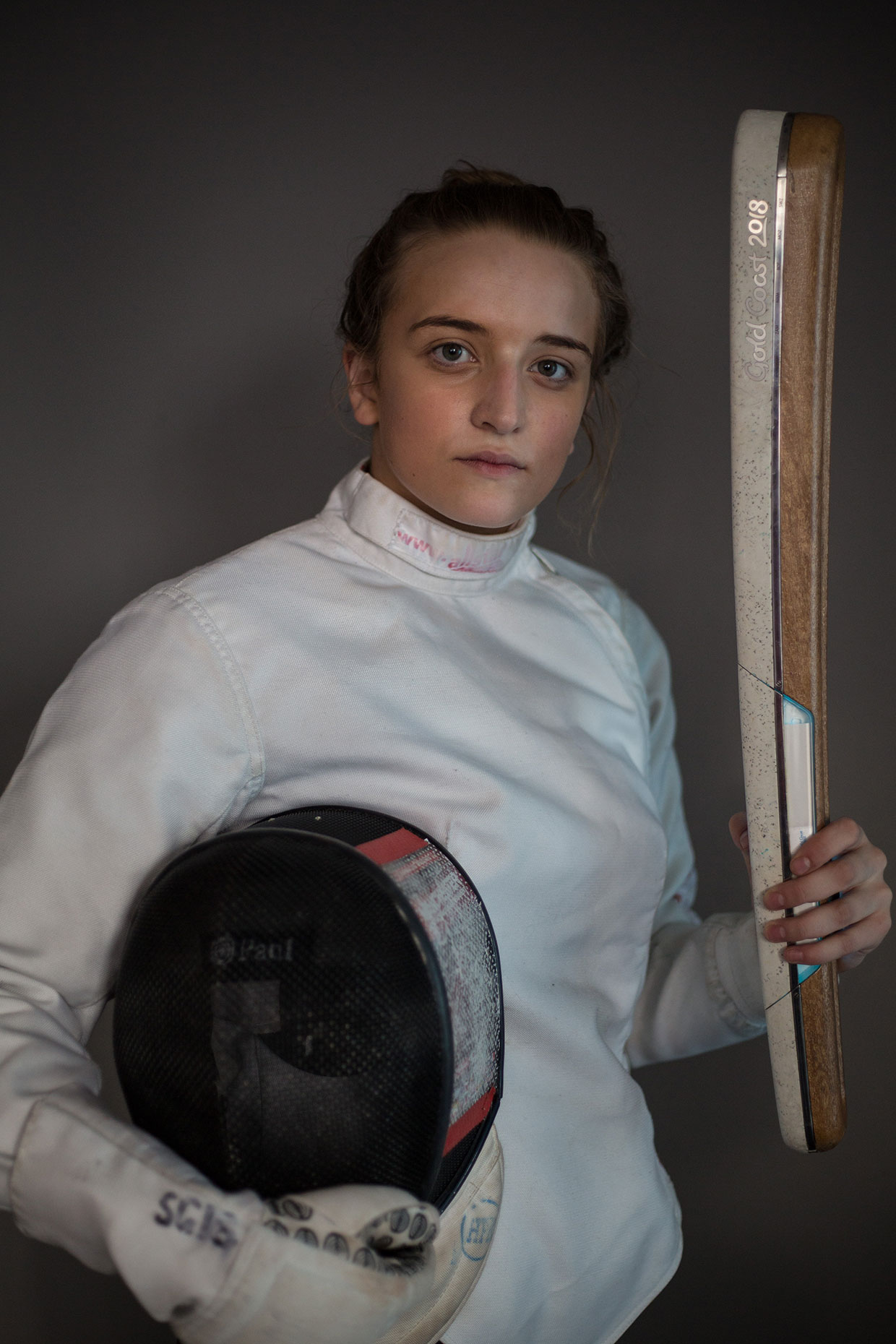 Portrait of fencer in Northern Ireland by Scottish photographer