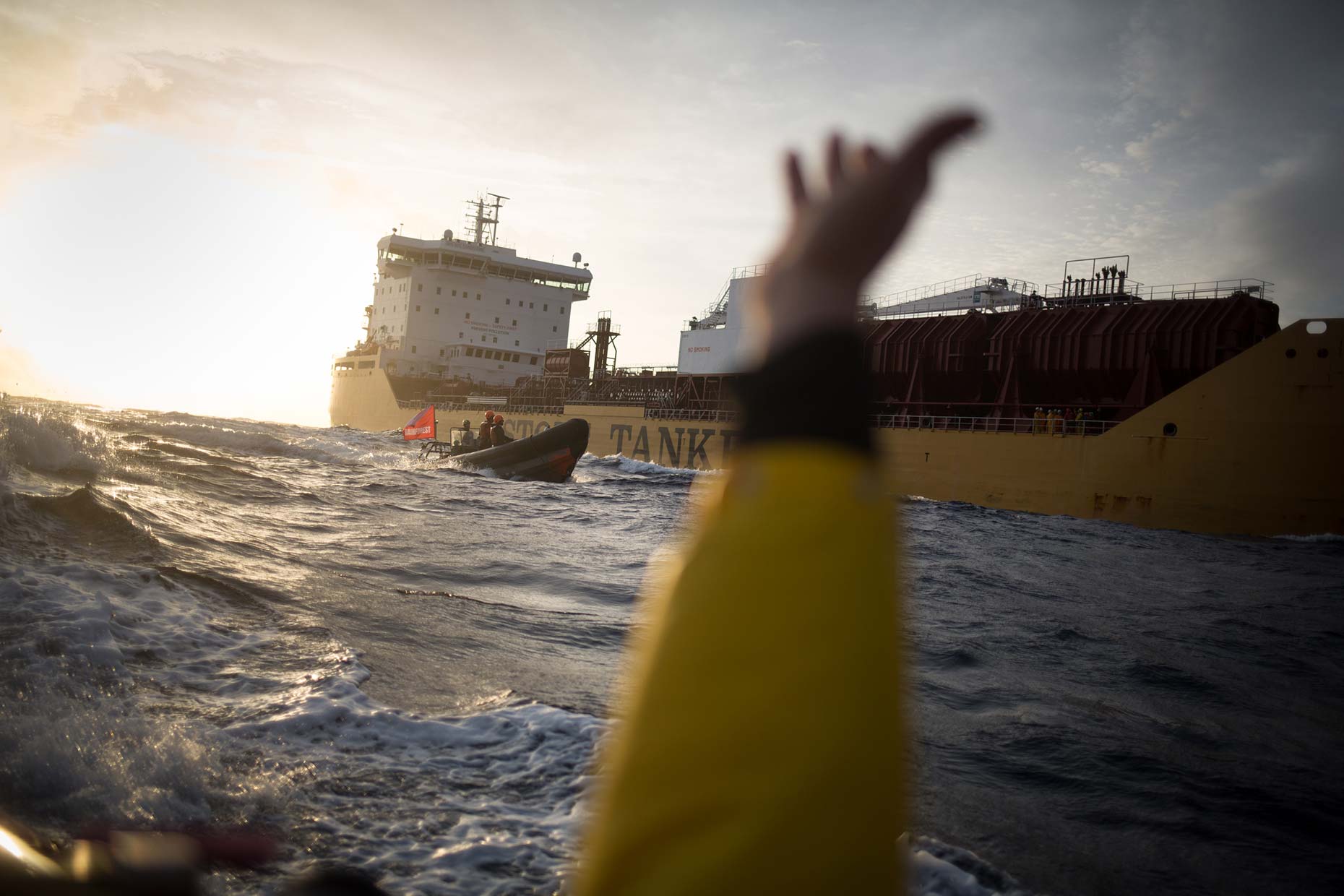 Greenpeace anti-palm oil action at sea, by Scotland photographer 