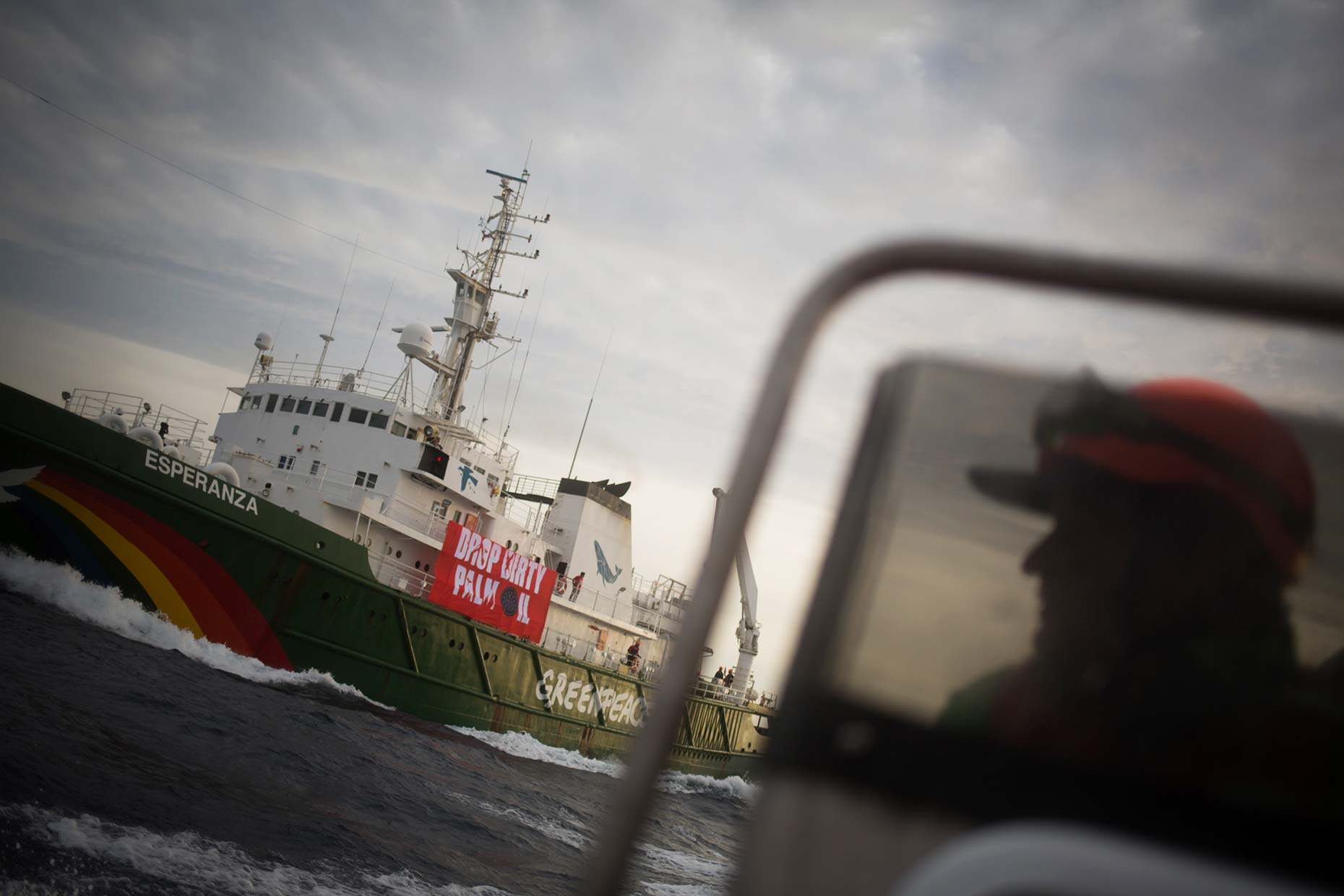 Greenpeace ships at sea, by Scotland photographer 
