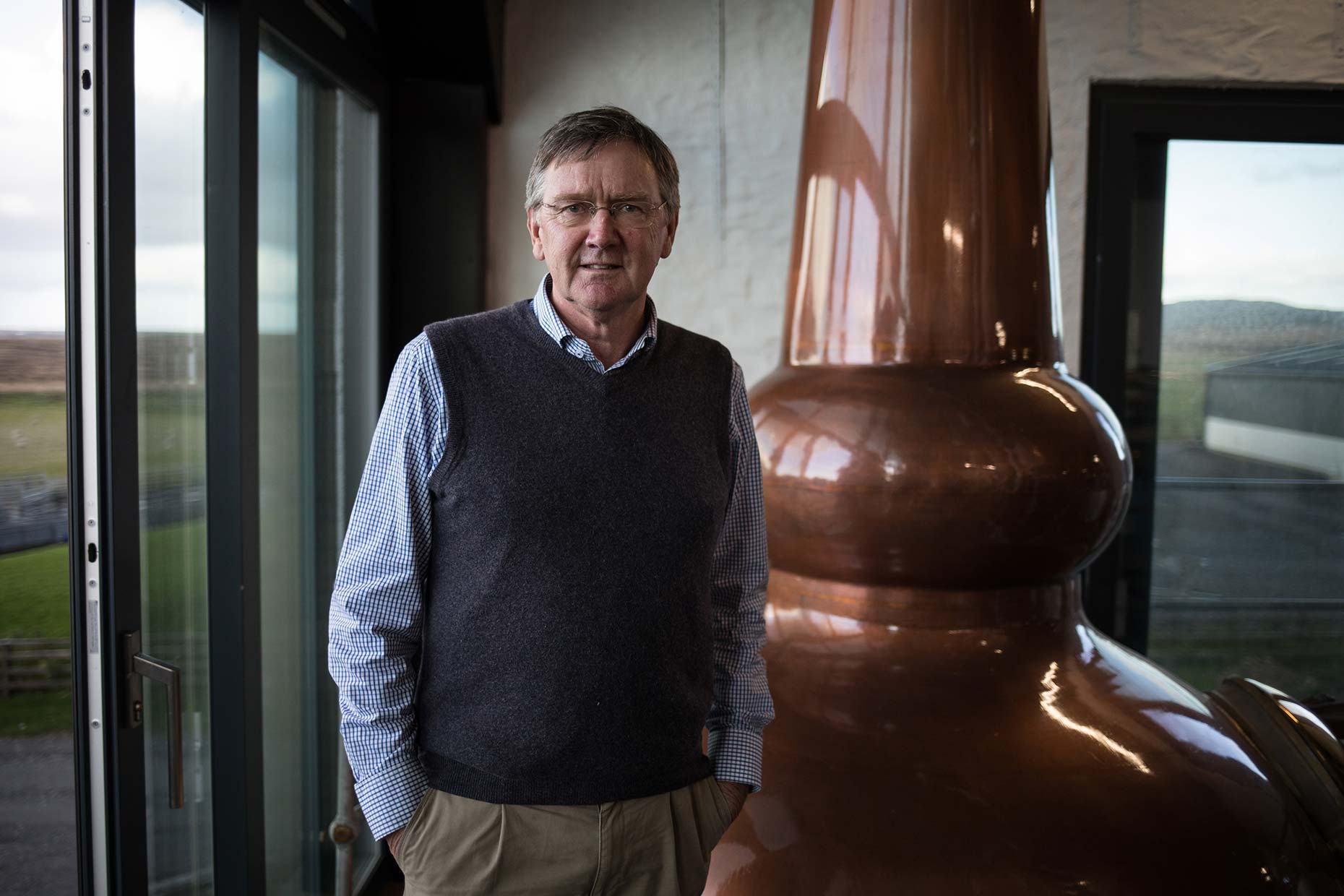 Anthony Wills, founder of Kilchoman single malt whisky distillery, Scotland