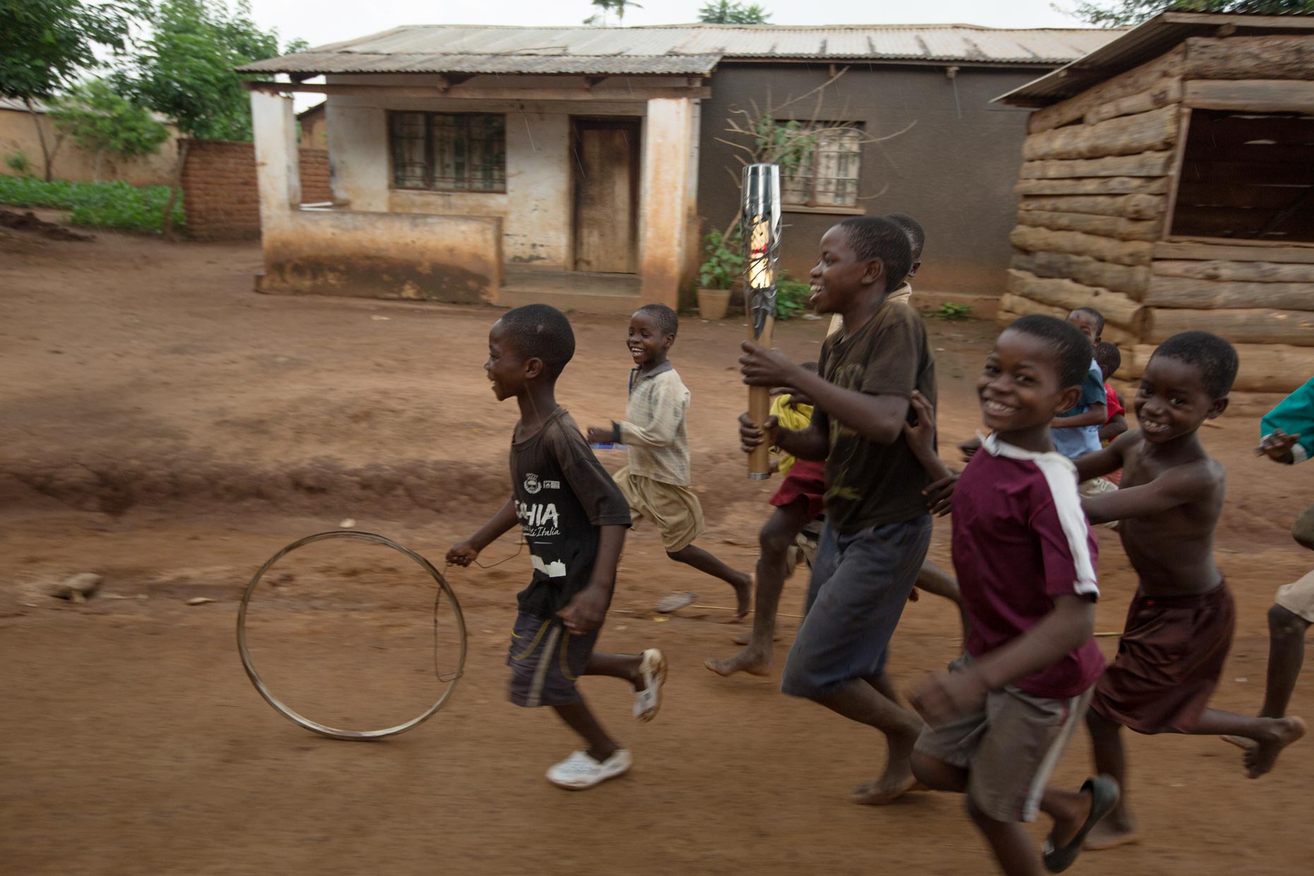 Malawi children with Queen