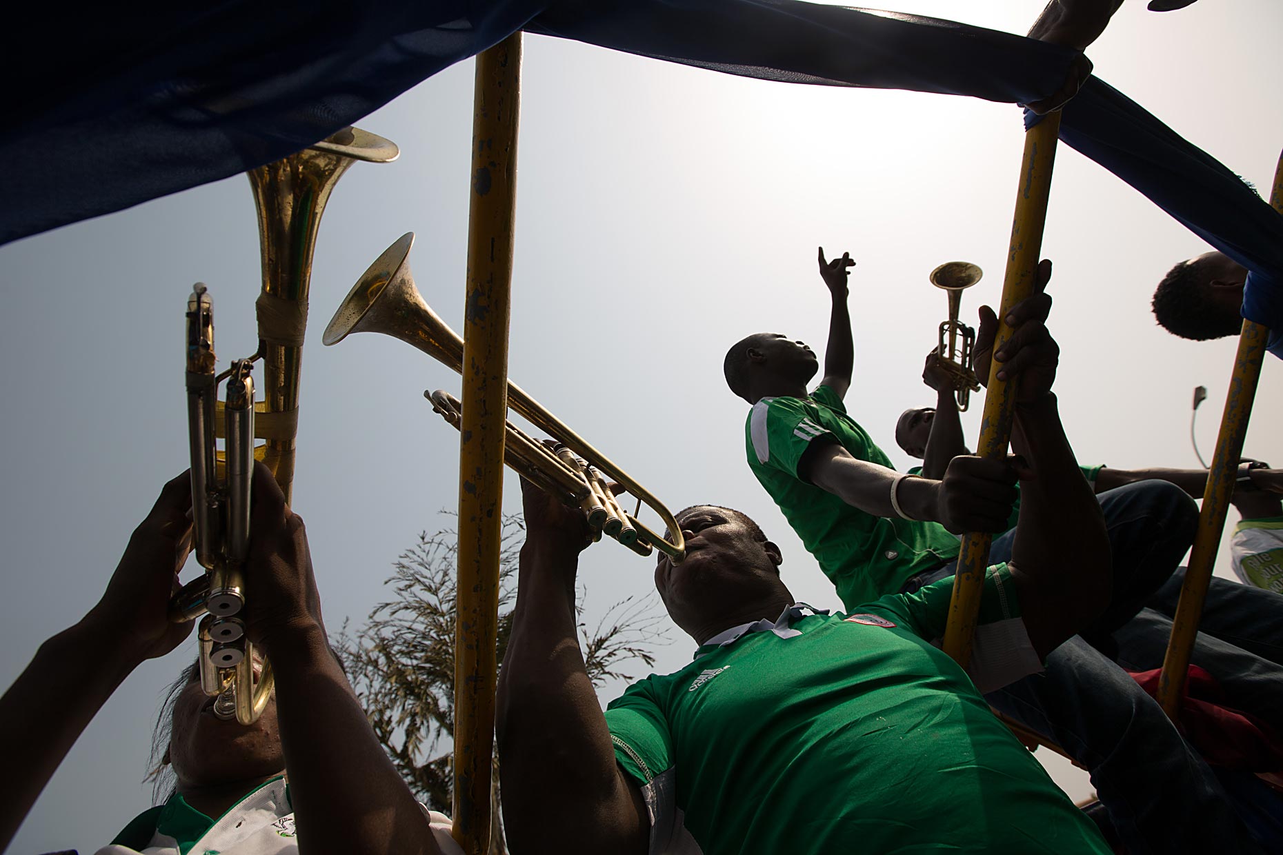 Trumpet players in Nigeria, by Scotland photographer