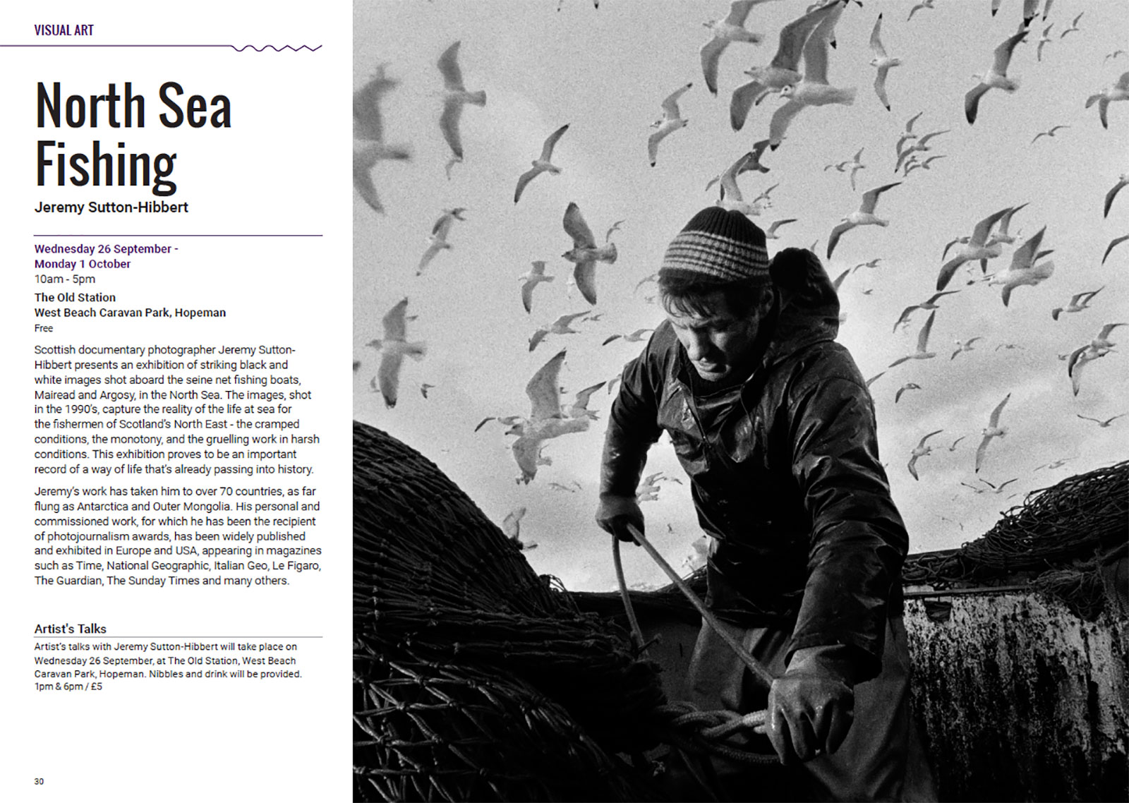 North Sea Fishing photography exhibition, Findhorn Bay Arts