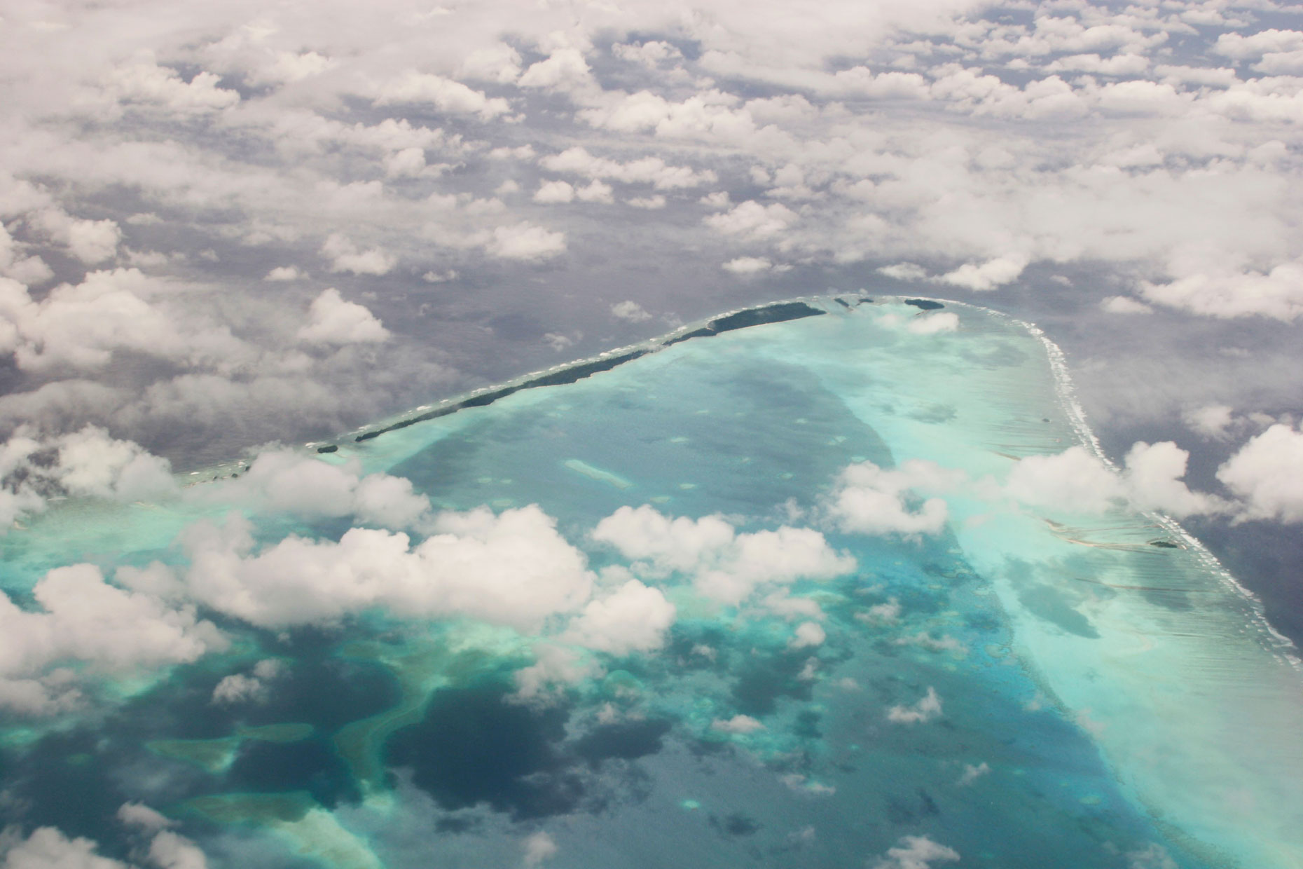 KIRIBATI atoll from above, by Scotland Greenpeace photographer